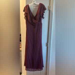 DB Studio Wine Dress with Flutter Sleeves